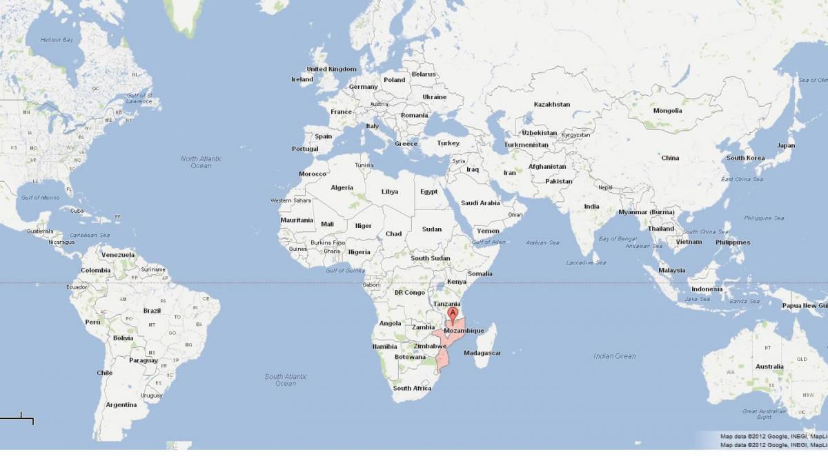 Mosambik plassering på verdenskartet