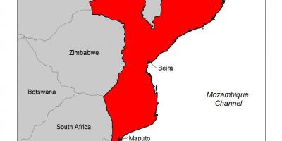 Kart av Mosambik malaria