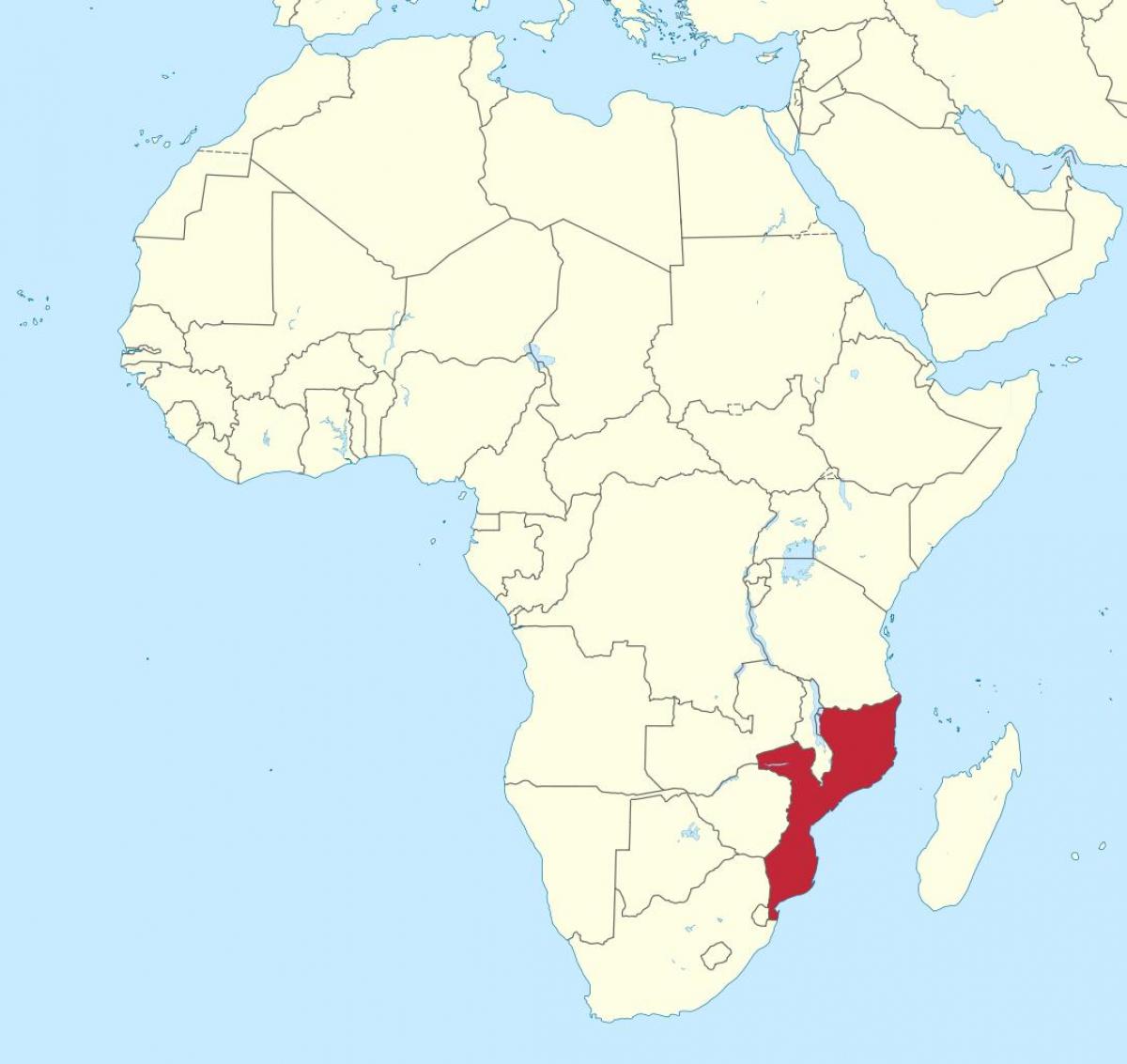 kart av Mosambik-afrika