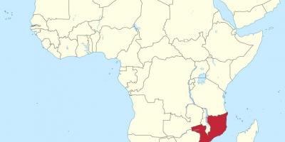 Kart av Mosambik-afrika